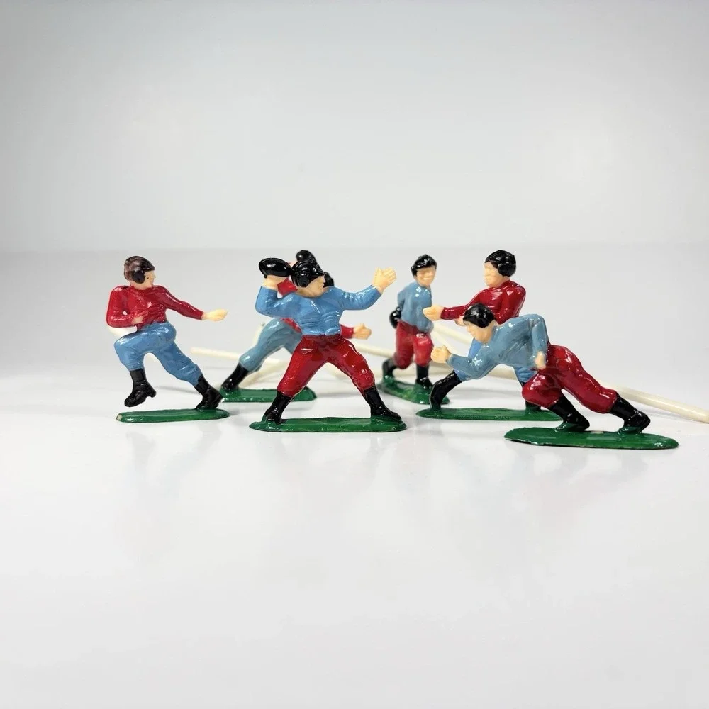Lot Of Vintage 80S Football Players Cake Topper Decorations Bundle Of 8